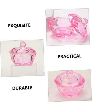 FRCOLOR 8 Pcs Pink Plates Nail Cleaner Drill Bits for Nails Nail Dappen Dish Dappen Bowl Nail Organizers and Storage for Nail Tech Monomer Dish with Lid Vegetable Bowl Glass With Cover 4.2x4.2cmx4pcs Pinkx4pcs - Buy Online on SooperMarket.com