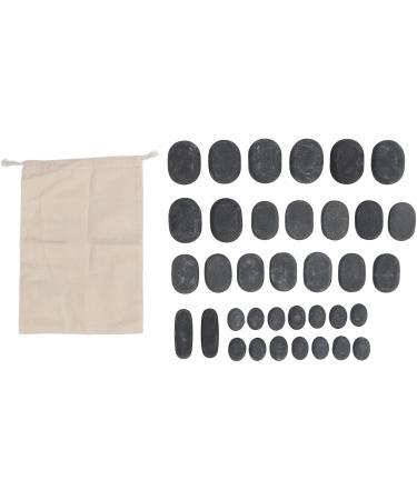 36pcs Basalt Hot Stones Set - Round Massage Stones for Body Relaxation | Spa Essentials - International Shipping - Buy Online on SooperMarket.com