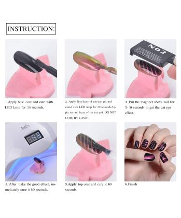 12-Piece Nail Magnet Tool - Super Strong Double-Head Cat Eye Magnet Stick for 3D Nail Art - Flower Design DIY Cat Eye Effect Plate - Manicure Tool - Buy Online on SooperMarket.com