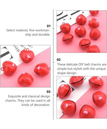 Kisangel 6Pcs Red Cat Collar Bell Heart Shaped Jewelry Charms - Pet Training Pendant for Cat & Dog Necklace - DIY Keyring Pendant - Buy Online on SooperMarket.com