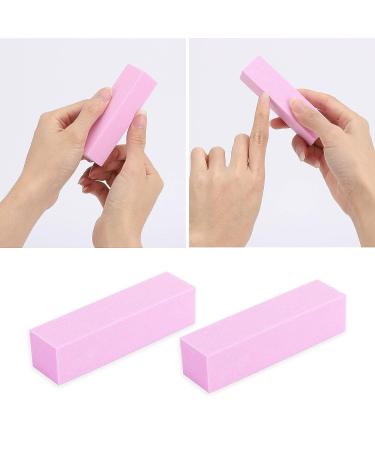 Gel Nail Polish Remover Kit: 600 Pink Lint Free Wipes, 20 Remover Cap Clips, 100/150 Nail Files, Buffer Block - Pink - Buy Online on SooperMarket.com