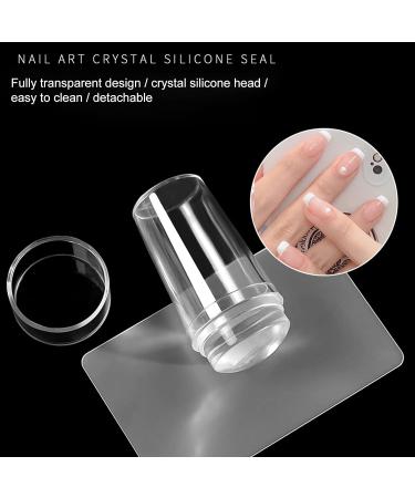 One Piece Clear Silicone Jelly Stamper With Scraper Clear Nail Art Jelly Stamper Nail Art Stamping Stamper for Manicure Tools Nail Art Stamper Scraper for DIY Nail Decor Stamper - Buy Online on SooperMarket.com
