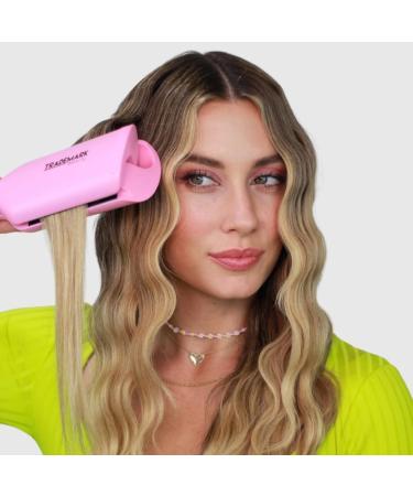 Beauty Babe Waves X 2 Barrel Curling Iron Hair Waver 1.25 inch - Adjustable Temperature Hair Curler for Beach Waves - Pink - Buy Online on SooperMarket.com