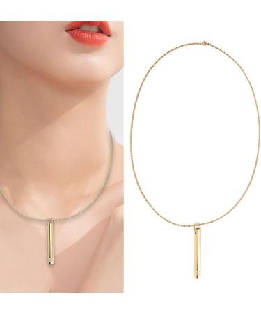 Breathing Exercise Necklace Relieving Stress Mindful Necklace Increasing Lung Volume Skinfriendly Steel for Men Daily Wear (Gold) - Buy Online on SooperMarket.com