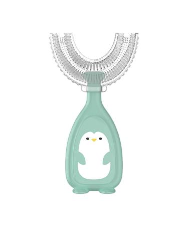 U Shaped Toothbrush Kids Children's U-Shaped Toothbrush Silicone Toothbrush Baby Mouth Cleaning Manual Toothbrush Green L