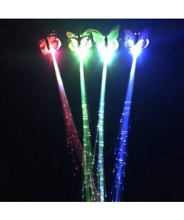 12pcs LED Light Fiber Optic Butterfly Hair Clips for Girls & Women - Party Favors in Assorted Colors - Buy Online on SooperMarket.com