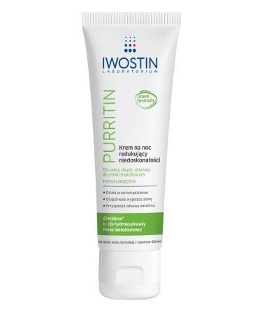Iwostin Purritin Anti- acne night Cream reduces imperfections 40ml