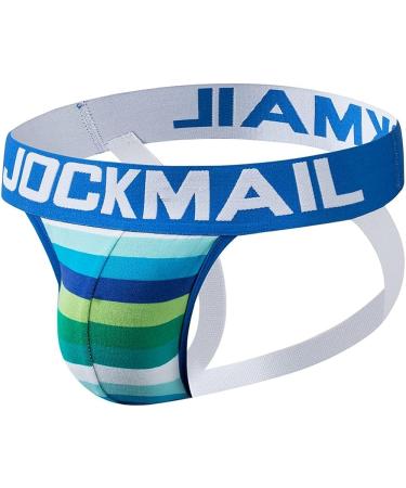 Mens XX-Large Blue Rainbow Cotton Jock Strap Athletic Supporter - Gym Sport Underwear for Men - Buy Online on SooperMarket.com