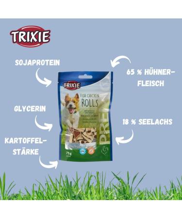 Trixie Premio Dog Chicken Rolls 75g - Gluten-Free Grain-Free Treats | Premium Training Rewards for Dogs - Buy Online on SooperMarket.com