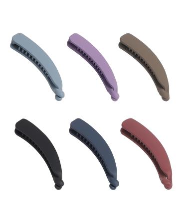 6Pcs Banana Ponytail Holder Clip Fashionable Large Banana Hair Clip Strong Hold Ponytail Banana Clips Vintage Comb Banana Clips for Women Girls