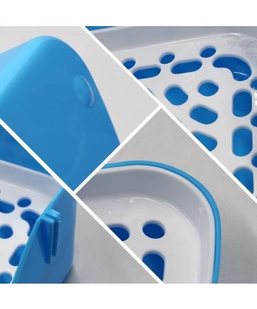 Triangle Potty Trainer Corner for Small Animals - Blue | Litter Box for Rabbits, Guinea Pigs, Chinchillas, Ferrets - Buy Online on SooperMarket.com
