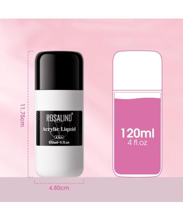 ROSALIND 120ml Monomer Acrylic Liquid | Professional Anti-Stick System for Easy DIY Acrylic Nail Extensions | Clear Acrylic Powder Compatible - Buy Online on SooperMarket.com