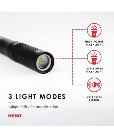 NEBO Inspector  Powerful Waterproof Pocket Light  Three Light Modes  Adjustable Zoom  Impact Resistant  Black - Buy Online on SooperMarket.com