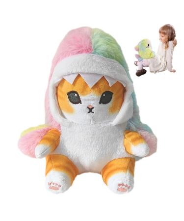 Cute Shark Cat Plush Doll - Soft Stuffed Animal Doll Lovely Fat Shark Kitten Plushies Perfect Pillow for Fans' Birthday Gifts (Color Shark Cat A)