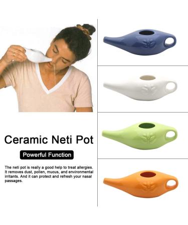ciyeu 250Ml Ceramic Neti Pot Nose Cleaning Pot Leakproof Spout Pot for Nasal Rinsing Nose Washing Men and Women Blue - Buy Online on SooperMarket.com