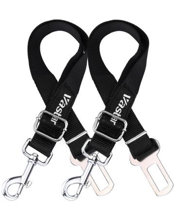 Vastar 2 Packs Adjustable Pet Dog Cat Car Seat Belt Safety Leads Vehicle Seatbelt Harness Black