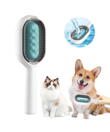 Cat brush with water tank Darryy animal hair removal comb animal hair cleaning brush with water tank 4-in-1 multifunctional pet cleaning brush for cleaning massaging maintaining and filing