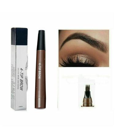 4 Points Multi-Used Waterproof Eyebrow Beard Filling Pen Kit for Man Woman 2 in 1 Eyebrow Pen and Beard Pencil Filler & Brush Long-Lasting Waterproof Creates Natural Looking Brows (#02 Dark Brown)