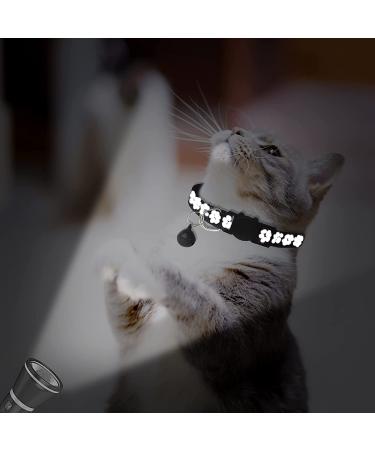 2 Pack Reflective Cat Collar Breakaway with Bell - Personalized Adjustable Safety Collar for Male and Female Cats - Black - Buy Online on SooperMarket.com