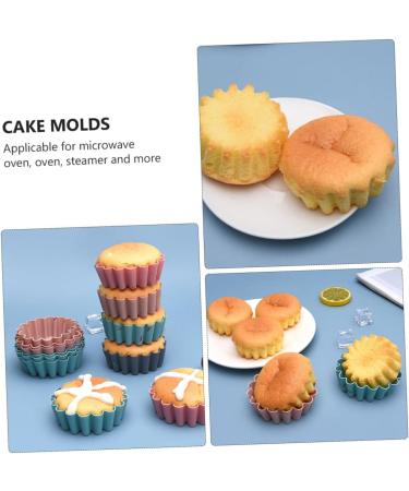 12 Pcs Silicone Muffin Cup Silicone Molds Reusable Cupcake Liners Reusable Baking Molds Delicate 7.5X6.3CM Assorted Color - Buy Online on SooperMarket.com