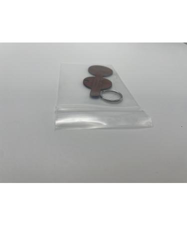 Customizable Brown Dog Pocket with Push Button Engraving - Round Pear Design | Synthetic Leather | Double-Sided Engraving | 30mm Diameter | Perfect for Pet Lovers - Buy Online on SooperMarket.com