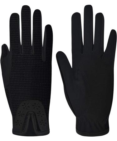 ChinFun Kid's Horse Riding Gloves Black L (Age 10-12) | Anti-Slip Equestrian Mittens for Boys & Girls | Ideal for Horseback Riding, Cycling, Running & Outdoor Activities - Buy Online on SooperMarket.com