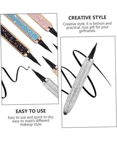 BELLIFFY 2pcs Diamond Eyeliner Liquid Liner Pen Black Eyeliner Women Household Eyeliners Gold Eyeliner Silver 1 count (Pack of 1) Black - Buy Online on SooperMarket.com