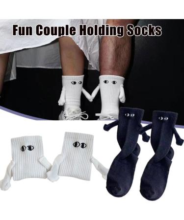 3D Doll Couple Socks - Funny Magnetic Suction Novelty Socks for Couples - Black & White - 1 Pair - Buy Online on SooperMarket.com