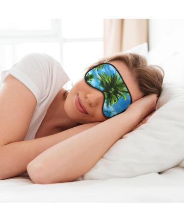 Buy SSIMOO Summer Palm Tree Sleep Mask - Adjustable Breathable Fashionable Eye Mask for Comfortable Sleep | International Shipping Available - Buy Online on SooperMarket.com