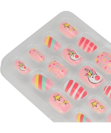 Kids Nail Art Kids False Nails Cartoon Pattern Full Cover Artificial False Nails Children False Nails Colored Girls Press On Nails Removable Kids Fake Nails (03) - Buy Online on SooperMarket.com
