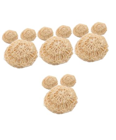 Angoily 12 Pcs Cleaning Bath Ball Loofah Scrubber Natural Loofah Sponge Mesh Balls Sponges African Net Sponge Backbody Scrubber Shower Loofa Sponge Bath Scrubber Toiletries Sisal