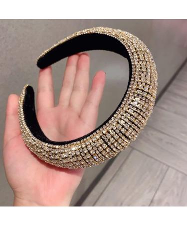 Crystal Diamond Headband for Women Fashionable Handmade Wide Hair Hoops Beaded Bling HairBand Hair Accessories Pearl headdress - Buy Online on SooperMarket.com