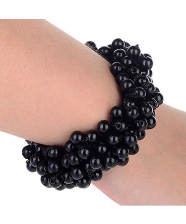 Buy Women's Faux Pearl Hair Scrunchies Black Ponytail Holders (3 Pack) | International Shipping - Buy Online on SooperMarket.com