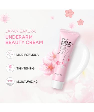 Sakura Brightening Booster Cream - Japanese Body Care with Cherry Blossom & Niacinamide for Nourished Skin - 30g - Buy Online on SooperMarket.com