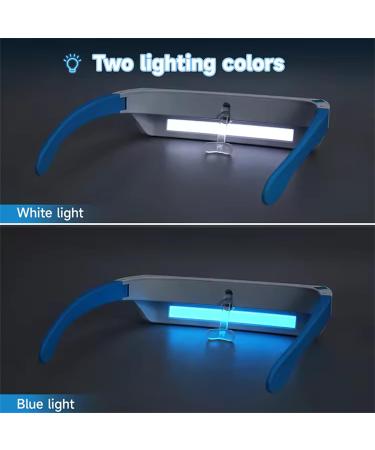 Light Therapy Glasses Wearable UV-Free Blue White LED Light Therapy Happy Lamp Goggles Natural Relief for Good Sleep Boost Energy and Jet Lag - Buy Online on SooperMarket.com