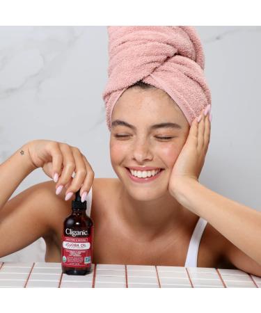 Cliganic USDA Organic Jojoba Oil - 100% Pure, Cold Pressed, Hexane Free - 2oz | For Hair & Face - Base Carrier Oil - Buy Online on SooperMarket.com