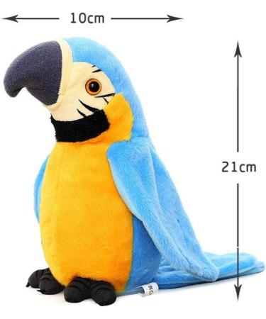 Cute Talking Parrot Interactive Plush Toy - Funny Repeat Speaking Bird Toy for Kids - Blue - Buy Online on SooperMarket.com