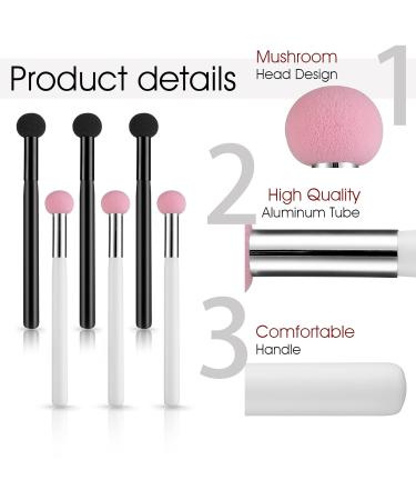 6-Piece Sponge Makeup Applicator Set - Washable Powder Puff & Brush for Flawless Foundation Concealer & Eyeshadow - Pink & Black - Buy Online on SooperMarket.com