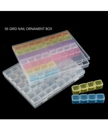 MULAIDI 56 Grids Jewelry Box DIY Drill Box Nail Art Organizer For Bead Storage For Case For Rings Multifunction Independent Storage Box 56-grid Jewelry Box Crystal Bead Organizer Color - Buy Online on SooperMarket.com