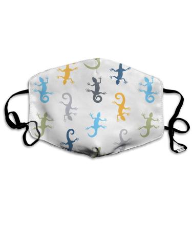 Lizards Washable Reusable Mask Cotton Anti Dust Half Face Mouth Mask For Kids Teens Men Women With Adjustable Ear Loops