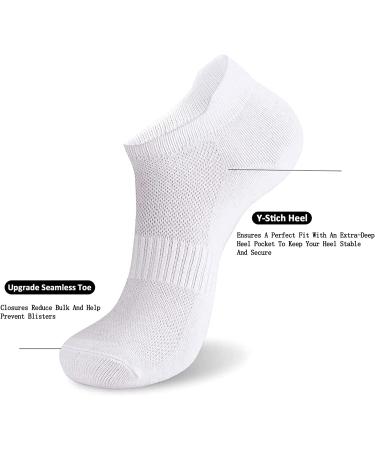 Brookhaus Women's Ankle Socks 6-Pack - White (Size 6-9) | Low Cut Athletic Running Socks for Women - Buy Online on SooperMarket.com