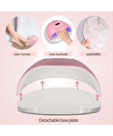 RedFlow UV LED Nail Lamp - Pink Polycarbonate Large Size with Palm Print & UV Protection Gloves | Perfect for International Shipping - Buy Online on SooperMarket.com