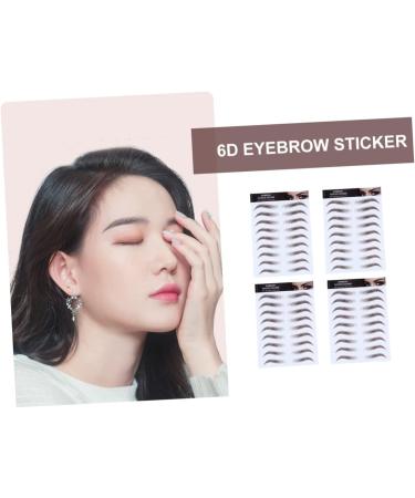 Baluue 4pcs Eyebrow Stickers False Eyebrows Dark Brown Hair Like Eyebrows Water Transfer Paper with Soy Ink - Buy Online on SooperMarket.com