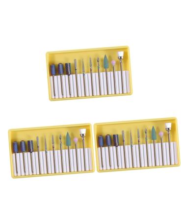 Beavorty 3 Sets Manicure Pedicure Bit manicure drill bits Cuticle Drill Bits Gel Nails Bit Manicure sand tool Nail Drill Replacement Bits nail grinding head power tools polisher diamond 5x1cmx3pcs Yellowx3pcs