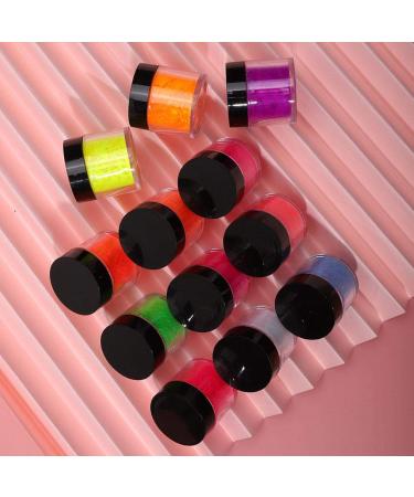 Fluorescent Powder Set - 12 Colors Glow in the Dark Nail Art & Party Decoration | DIY Phosphorus Manicure Accessories for Halloween - Buy Online on SooperMarket.com