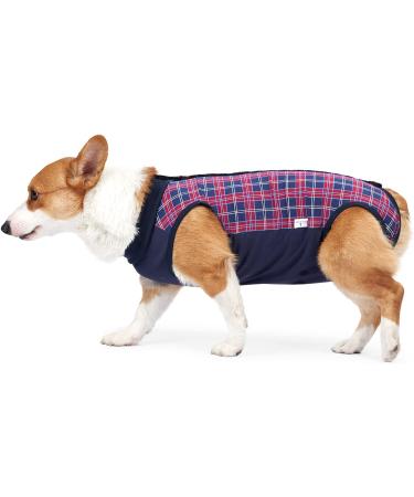 Heywean Dog Recovery Suit - Post-Op Wound Protection & Medical Shirt for Dogs | XXXL Marine Plaid - Buy Online on SooperMarket.com