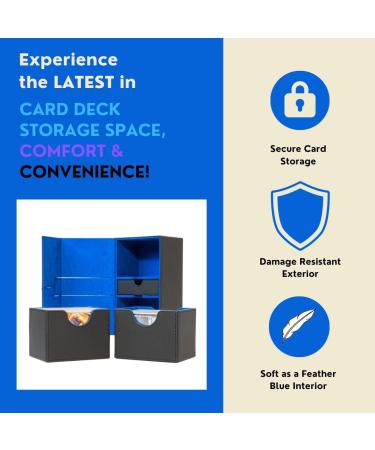 Sideloader 200 Premium Commander Deck Box - Holds 200+ Double Sleeved Cards - Blue Interior - Ideal for MTG, TCG, Pokemon - with Dice Tray - Buy Online on SooperMarket.com