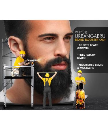 Urbangabru Beard Growth Oil Booster - 60 ml | Natural Herbs Enriched | Promotes Healthy Beard Growth - Buy Online on SooperMarket.com