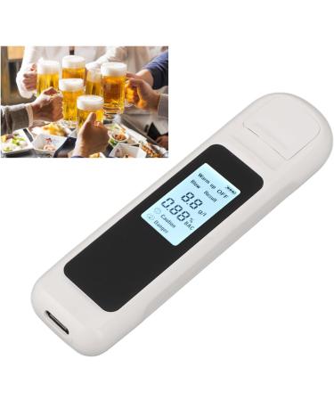 Breathalyzer Alcohol Tester High Accuracy LCD Display USB Charging Portable Automatic Shutdown Breath Alcohol Tester for Home Personal (White) - Buy Online on SooperMarket.com
