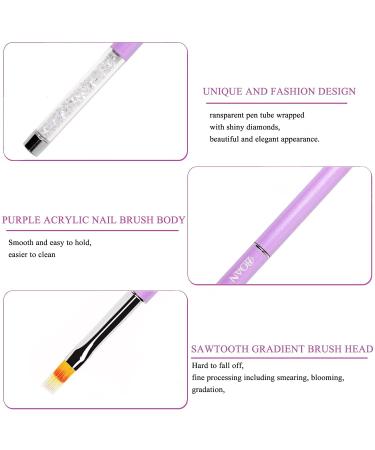 Professional UV Gel Nail Ombre Brush - Nylon Hair with Rhinestone Handle | Top Nail Art Tool for Beautiful Designs - Buy Online on SooperMarket.com